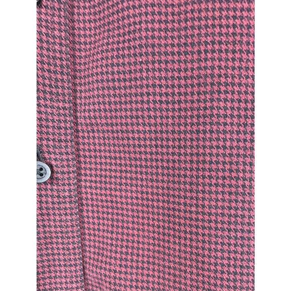 LL Bean Mens Flannel Shirt Size XXL Burgundy Houndstooth Outdoor Camping Casual - Picture 7 of 7